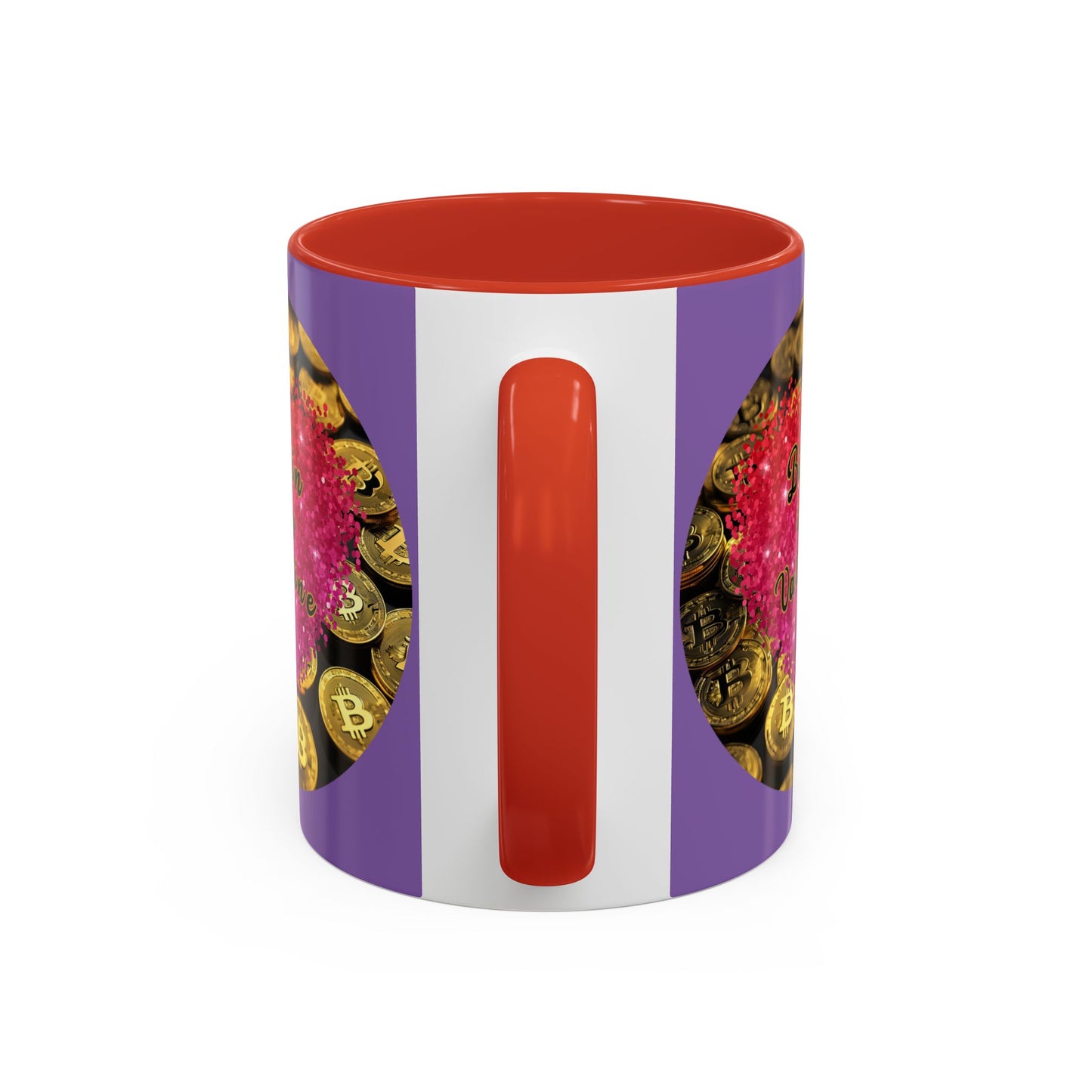 Bitcoin is My Valentine Light Purple Accent Mug by cypherpunkgear.com