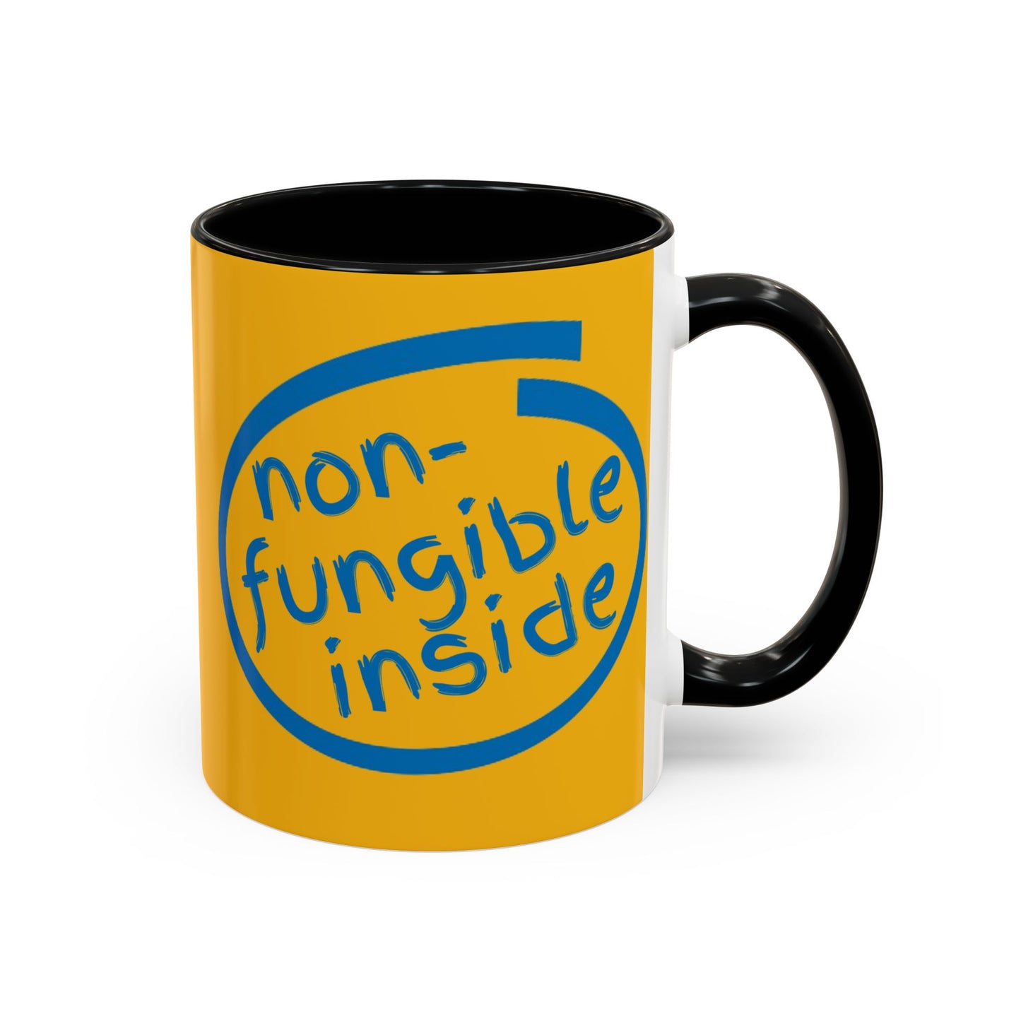 Non-Fungible Inside Yellow Accent Mug by cypherpunkgear.com