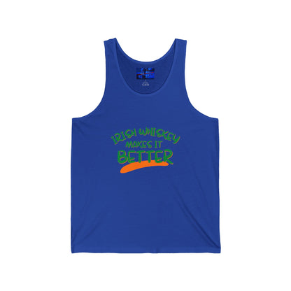Irish Whiskey makes it better GNfont Unisex Jersey Tank Top by cypherpunkgear.com
