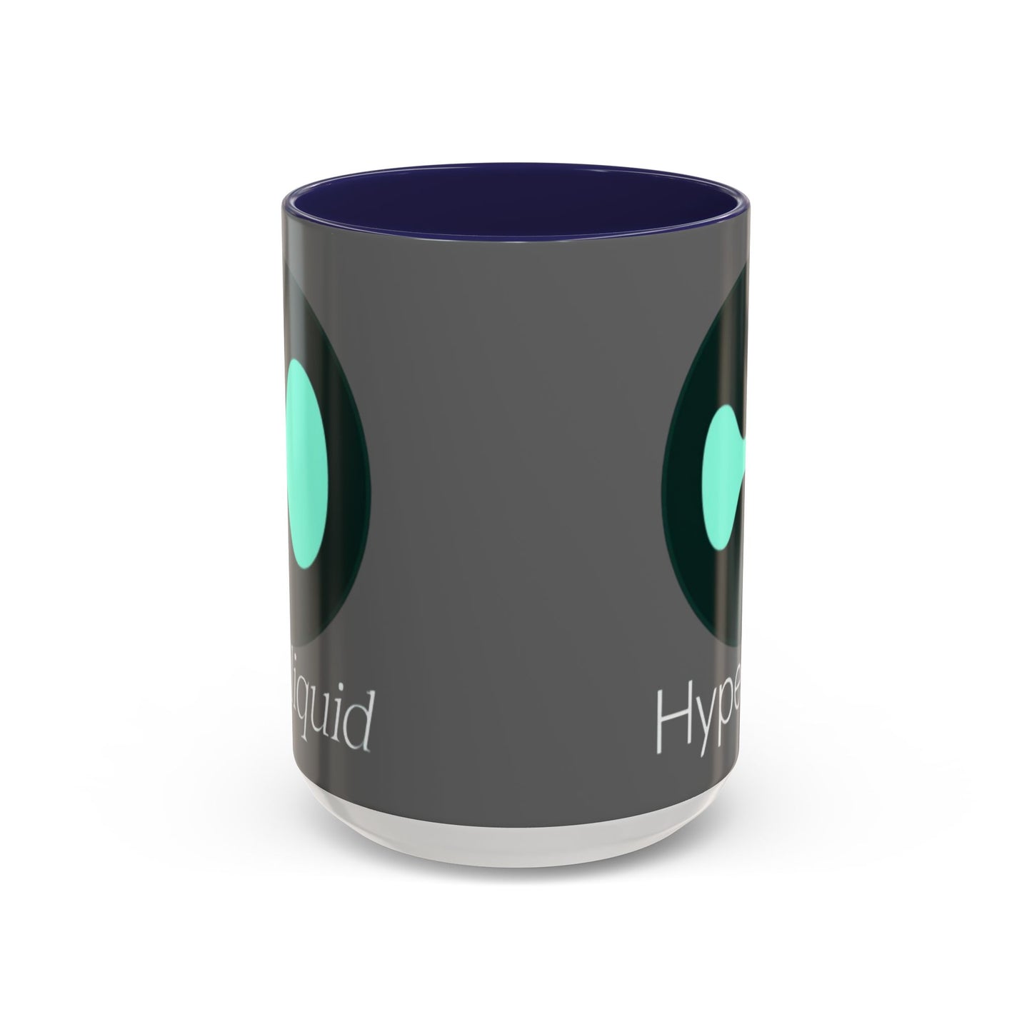 Hyperliquid White font Grey Accent Mug by cypherpunkgear.com