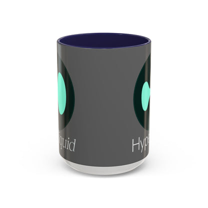 Hyperliquid White font Grey Accent Mug by cypherpunkgear.com