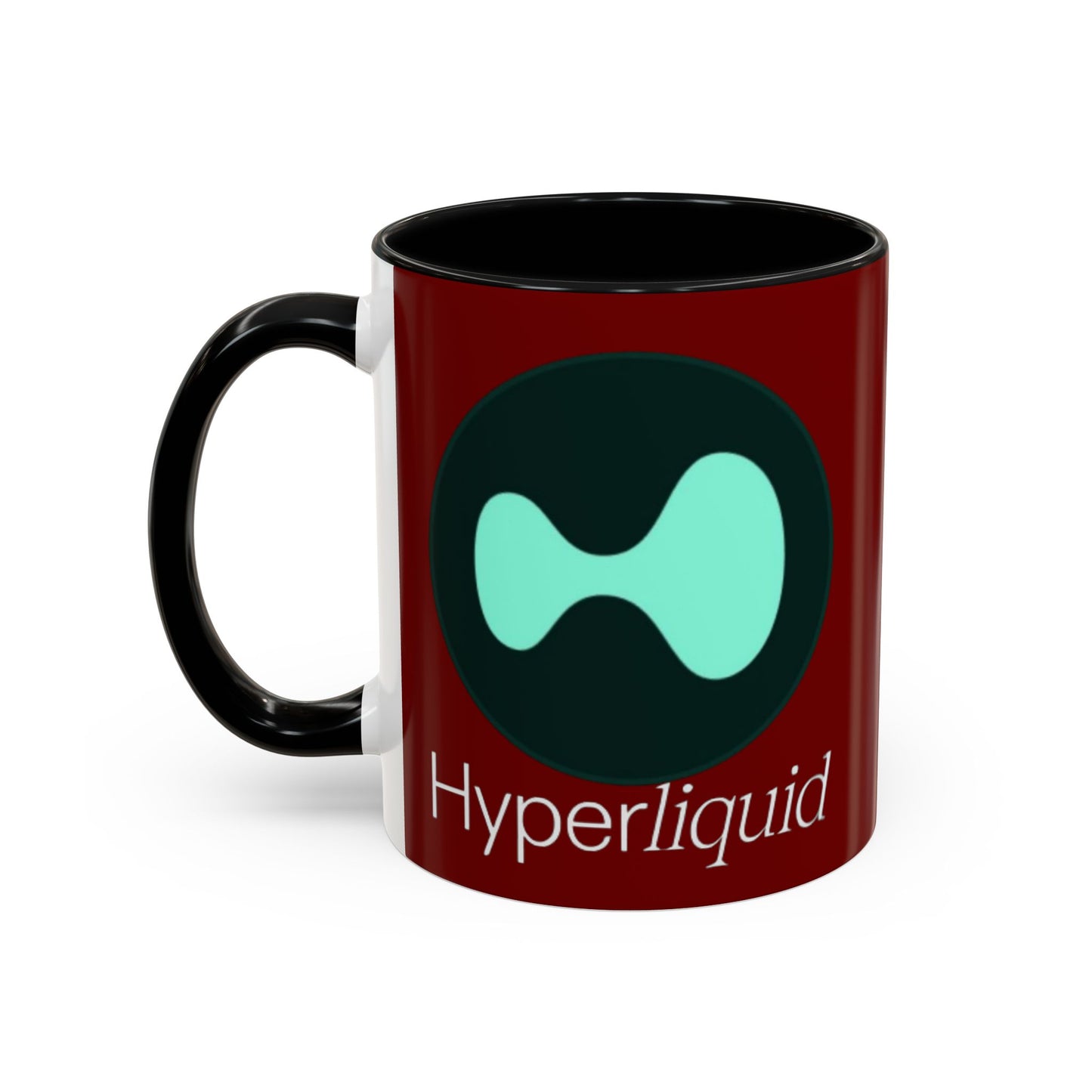 Hyperliquid White font Red Accent Mug by cypherpunkgear.com
