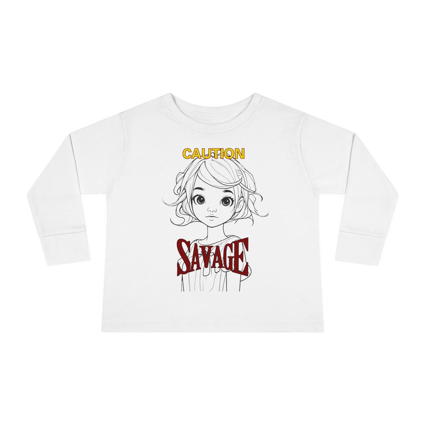 Caution: Tiny but Savage Toddler Long Sleeve Tee by cypherpunkgear.com