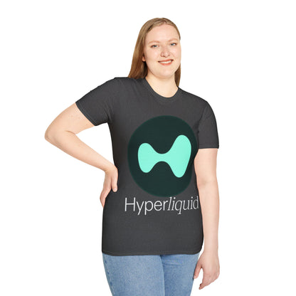 Hyperliquid White font Unisex T-Shirt by cypherpunkgear.com