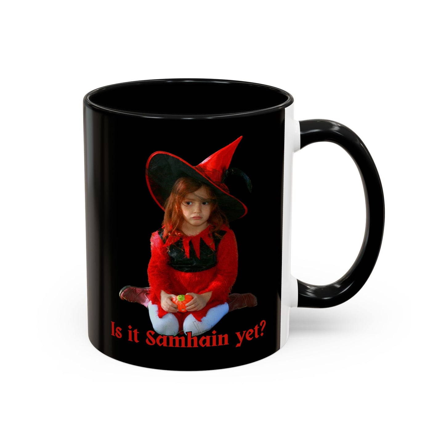 Is it Samhain yet? Black Accent Mug by CreepyCrafts.boo