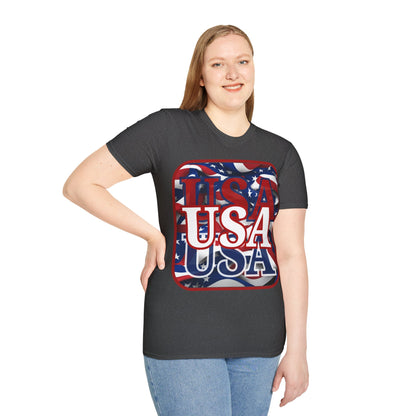 Red WHITE and Blue USA Patriot Dark colors Unisex T-Shirt by cypherpunkgear.com