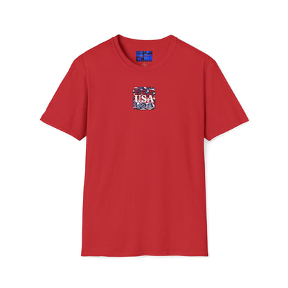2-sided Red WHITE and Blue USA Patriot Light colors Unisex T-Shirt by cypherpunkgear.com