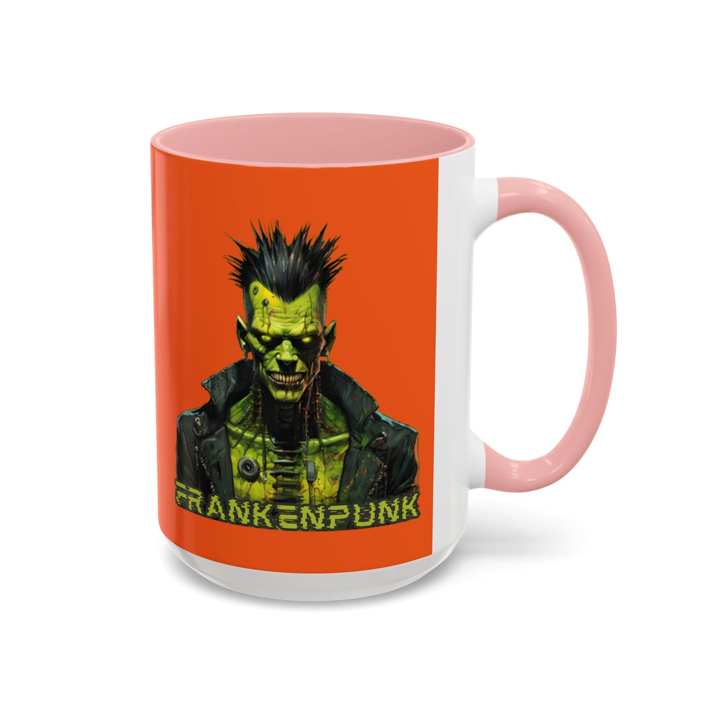 Frankenpunk Orange Accent Mug by CreepyCrafts.boo