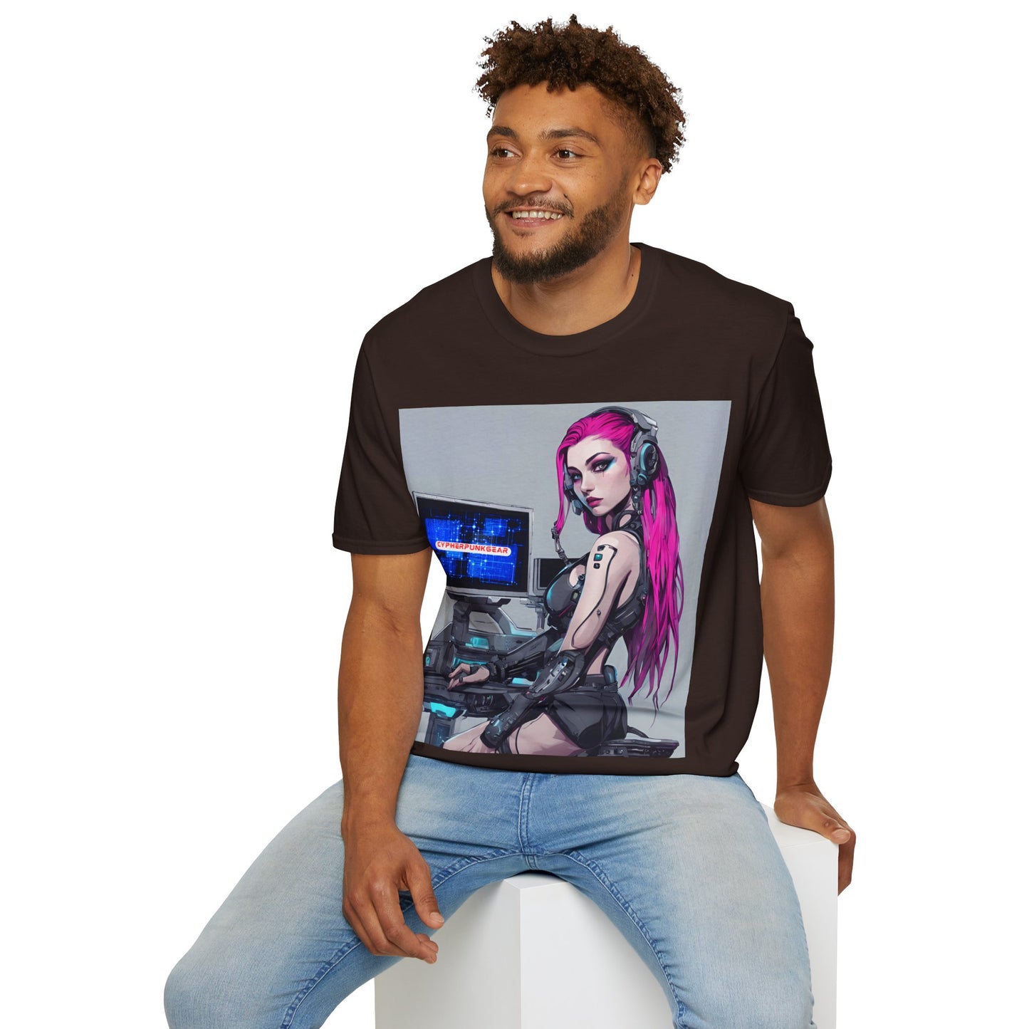 Netrunner Cyberpunk Dark colors Unisex T-Shirt by cypherpunkgear.com