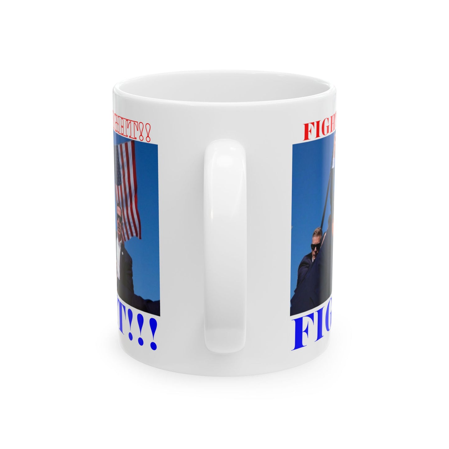 FIGHT! FIGHT!! FIGHT!!! White Mug by cypherpunkgear