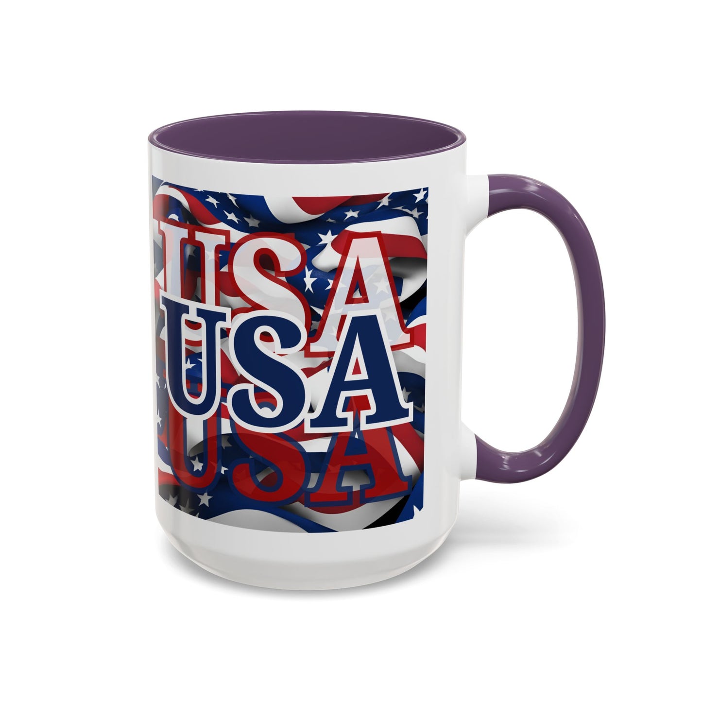USA Blue font Center Patriot Accent Mug by cypherpunkgear.com