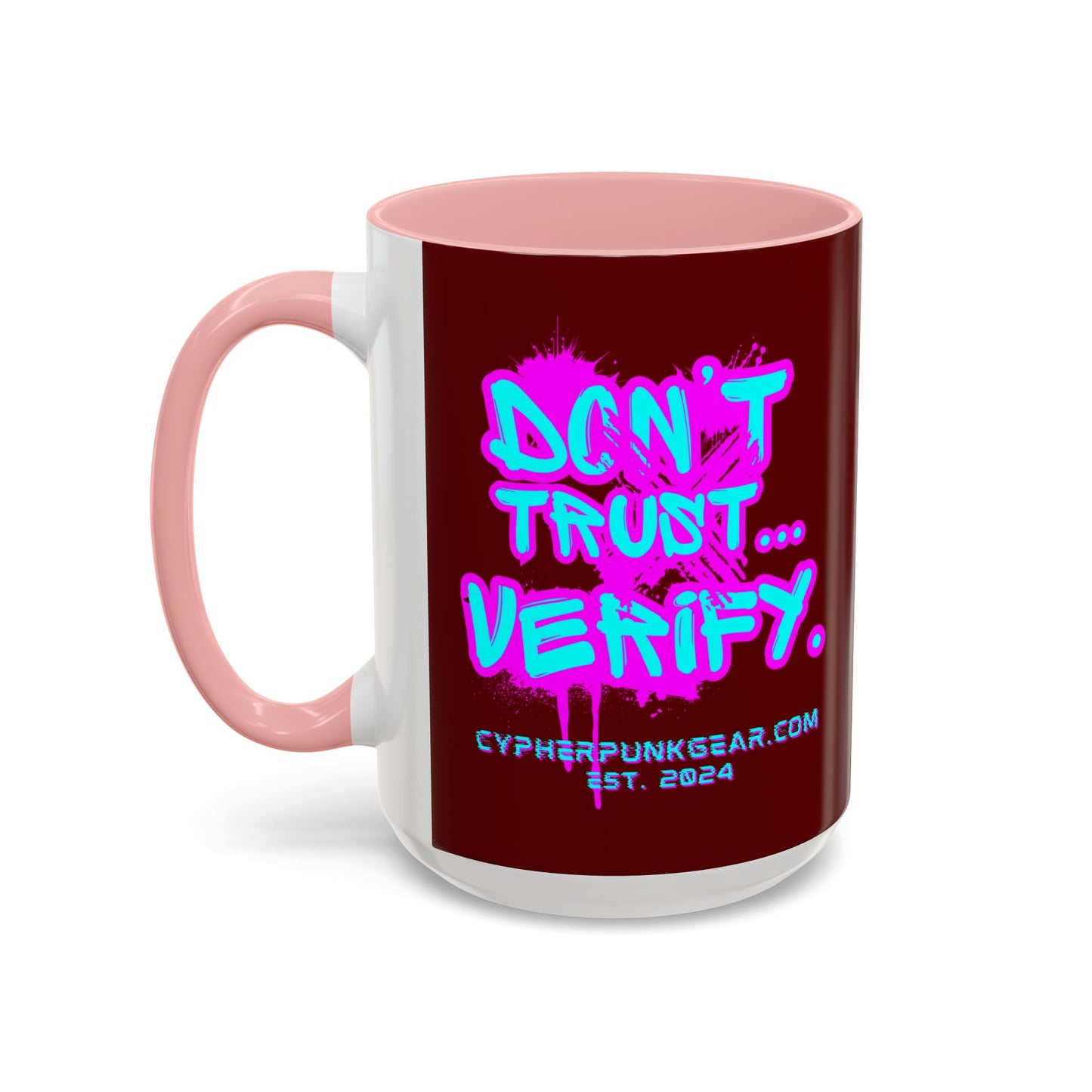 Don't Trust...Verify. Red Accent Mug by cypherpunkgear.com