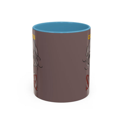 Caution, Savage Grey Accent Mug by cypherpunkgear.com