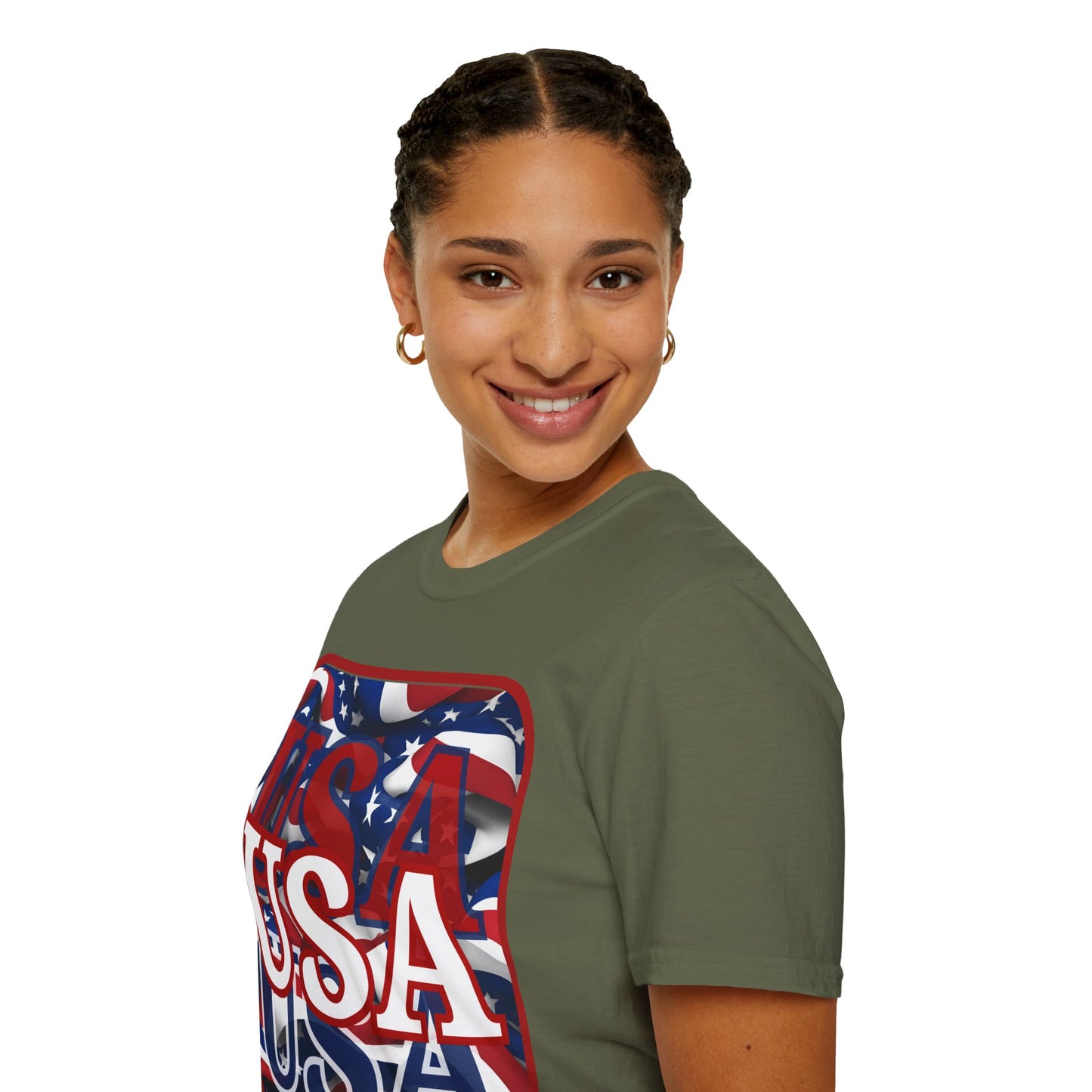 Red WHITE and Blue USA Patriot Dark colors Unisex T-Shirt by cypherpunkgear.com