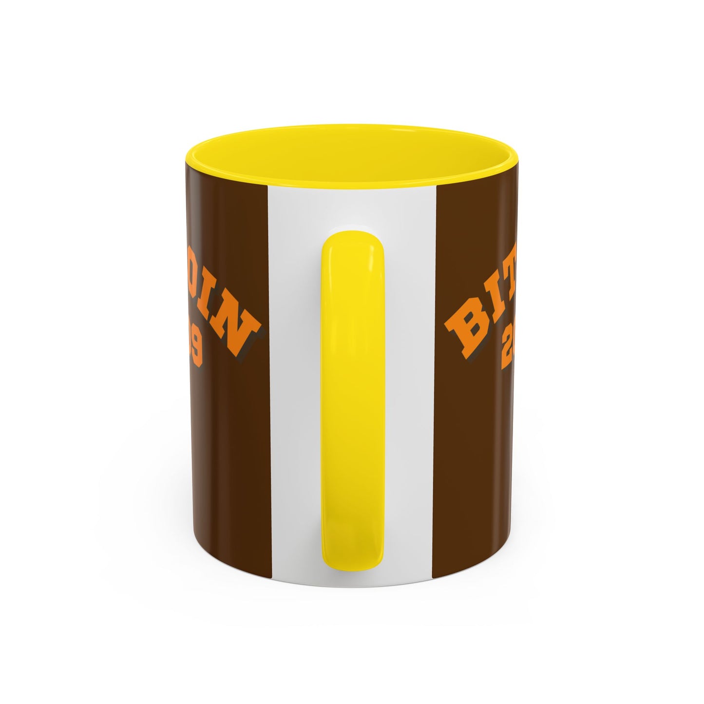 Bitcoin 2009 Brown Accent Mug by cypherpunkgear.com