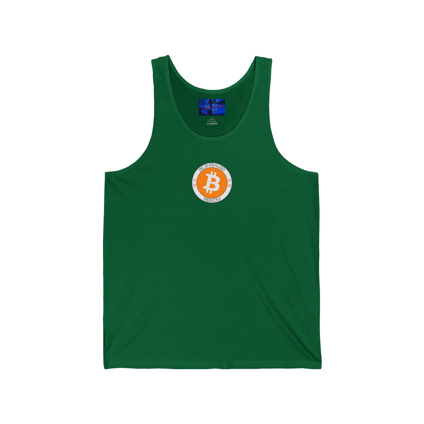 2-sided, Bitcoin, Bitcoin, Bitcoin (BTC) Unisex Jersey Tank Top by cypherpunkgear.com