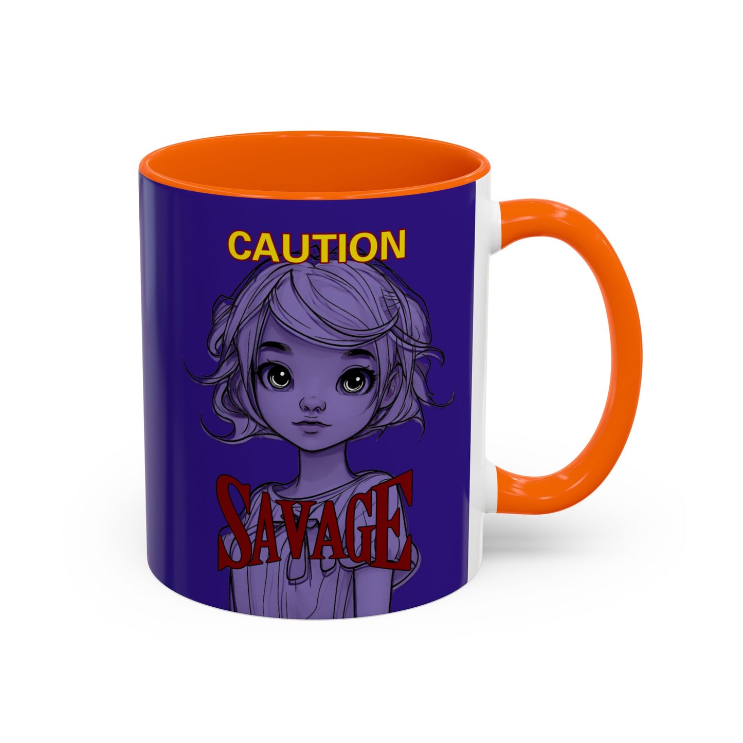 Caution, Savage Dark Purple Accent Mug by cypherpunkgear.com