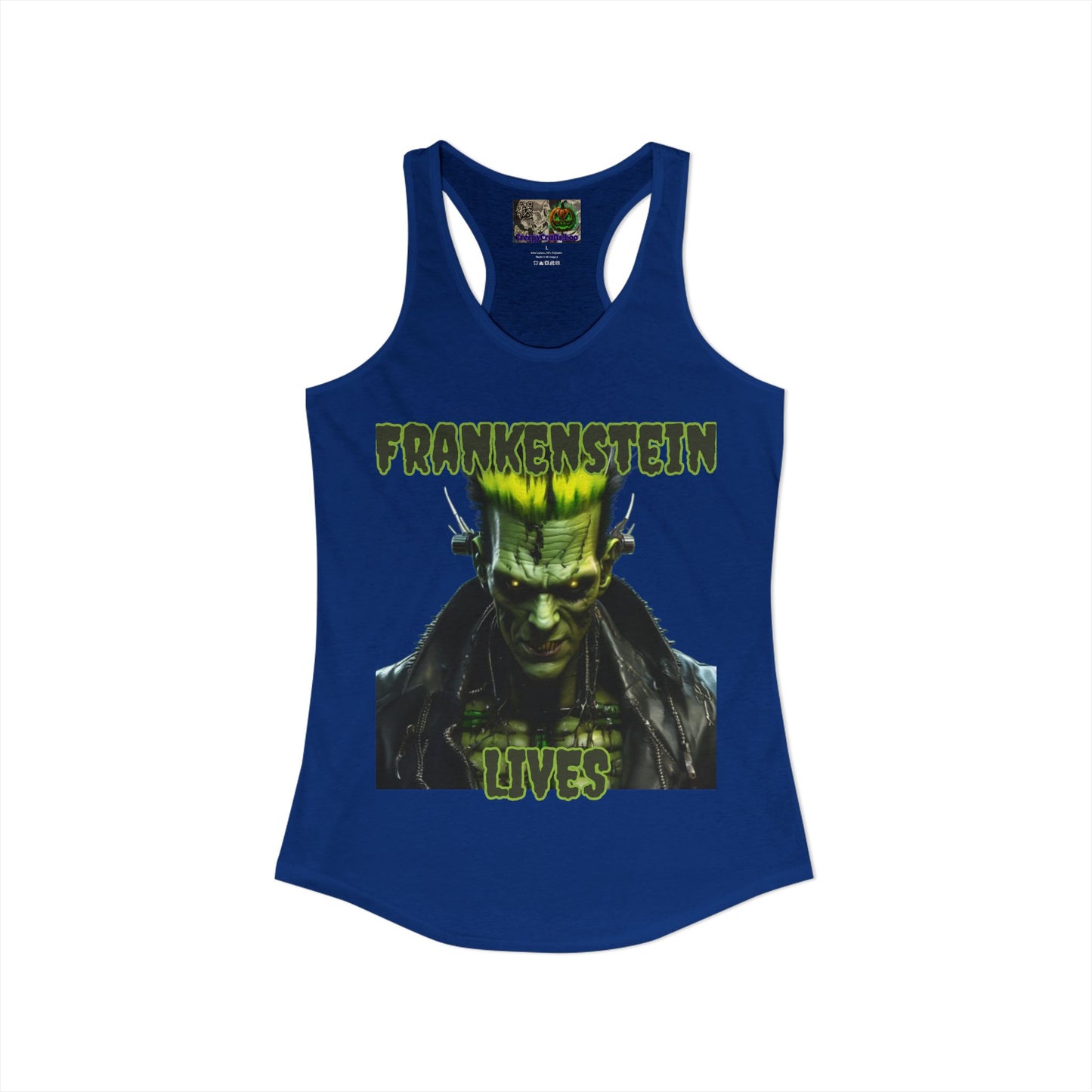 Frankenstein Lives Women's Racerback Tank Top by CreepyCrafts.boo