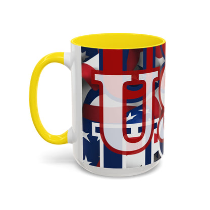 ¡EE.UU! ¡EE.UU! ¡EE.UU! ¡Patriota por cypherpunkgear! Taza de café decorativa (11, 15 oz)