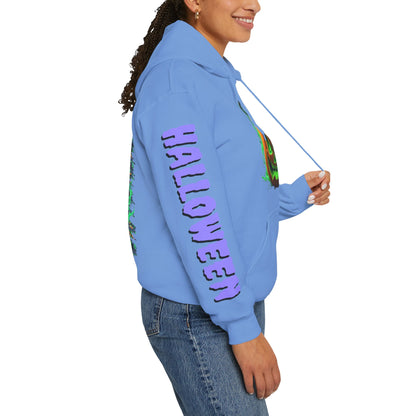 Happy Halloween Green Jack Hoodie Unisex Hooded Sweatshirt by CreepyCrafts.boo