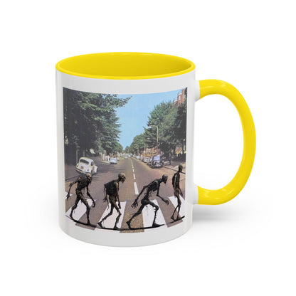 2-sided, Scabby Road White Accent Mug by CreepyCrafts.boo