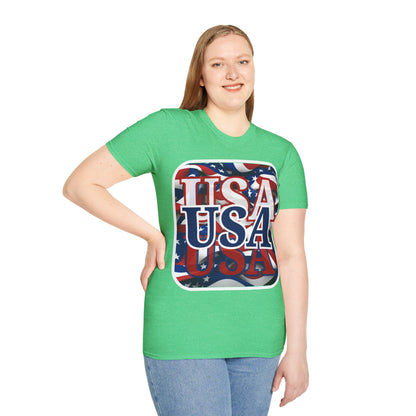 Red White and BLUE USA Patriot Dark colors Unisex T-Shirt by cypherpunkgear.com