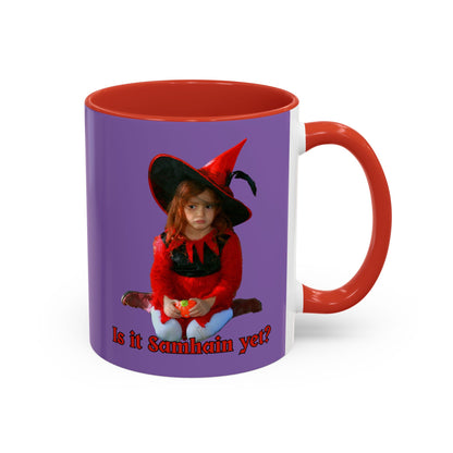 Is it Samhain yet? Light Purple Accent Mug by CreepyCrafts.boo