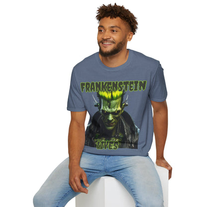 Frankenstein Lives Dark colors Unisex T-Shirt by CreepyCrafts.boo