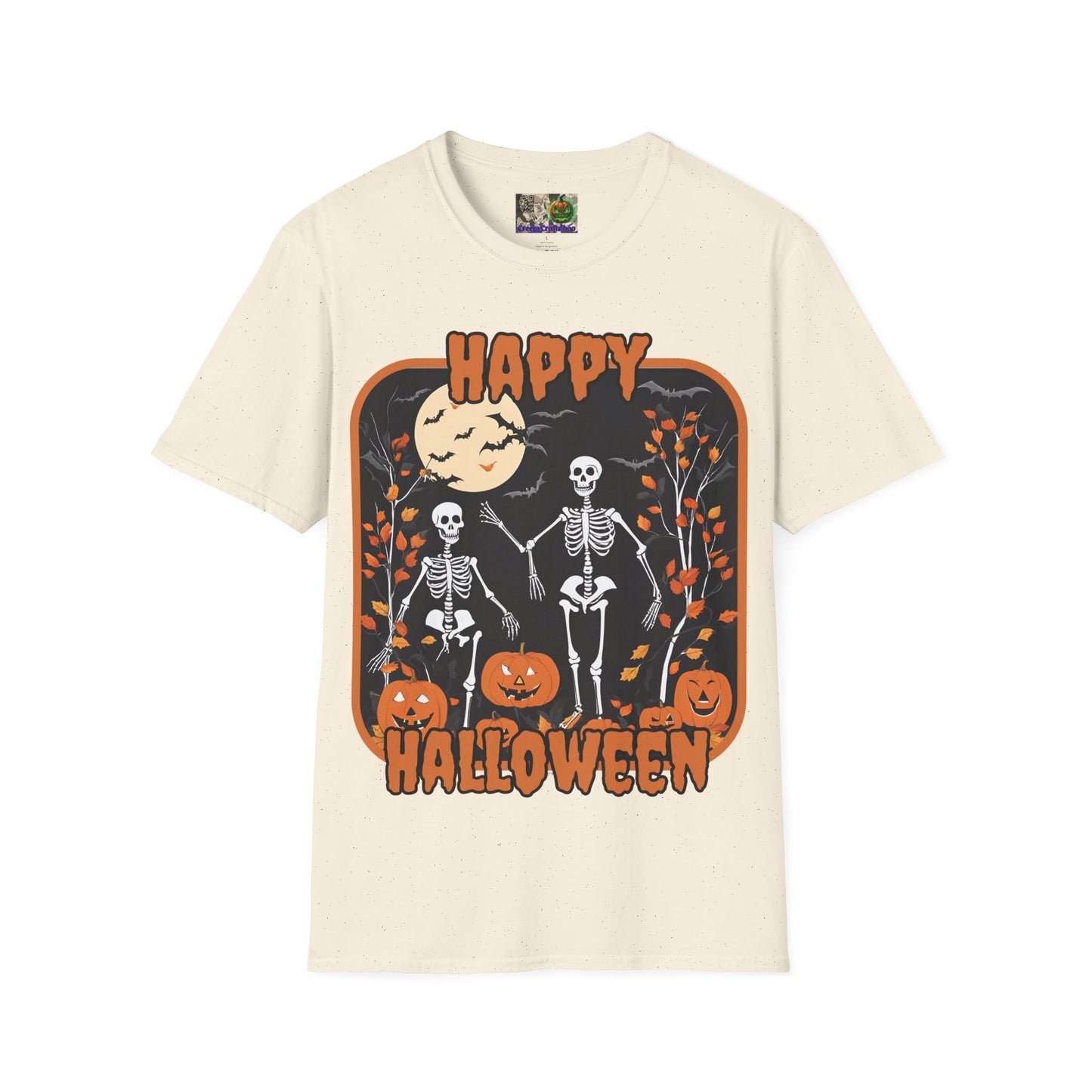 Spooktacular Skeletons of Halloween Light colors Unisex T-shirt by CreepyCrafts.boo
