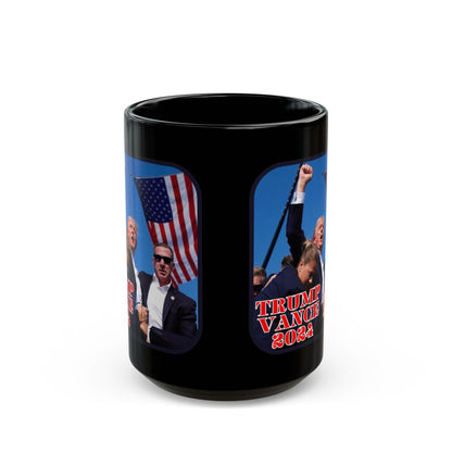 Trump and Vance 2024 Black Mug by cypherpunkgear