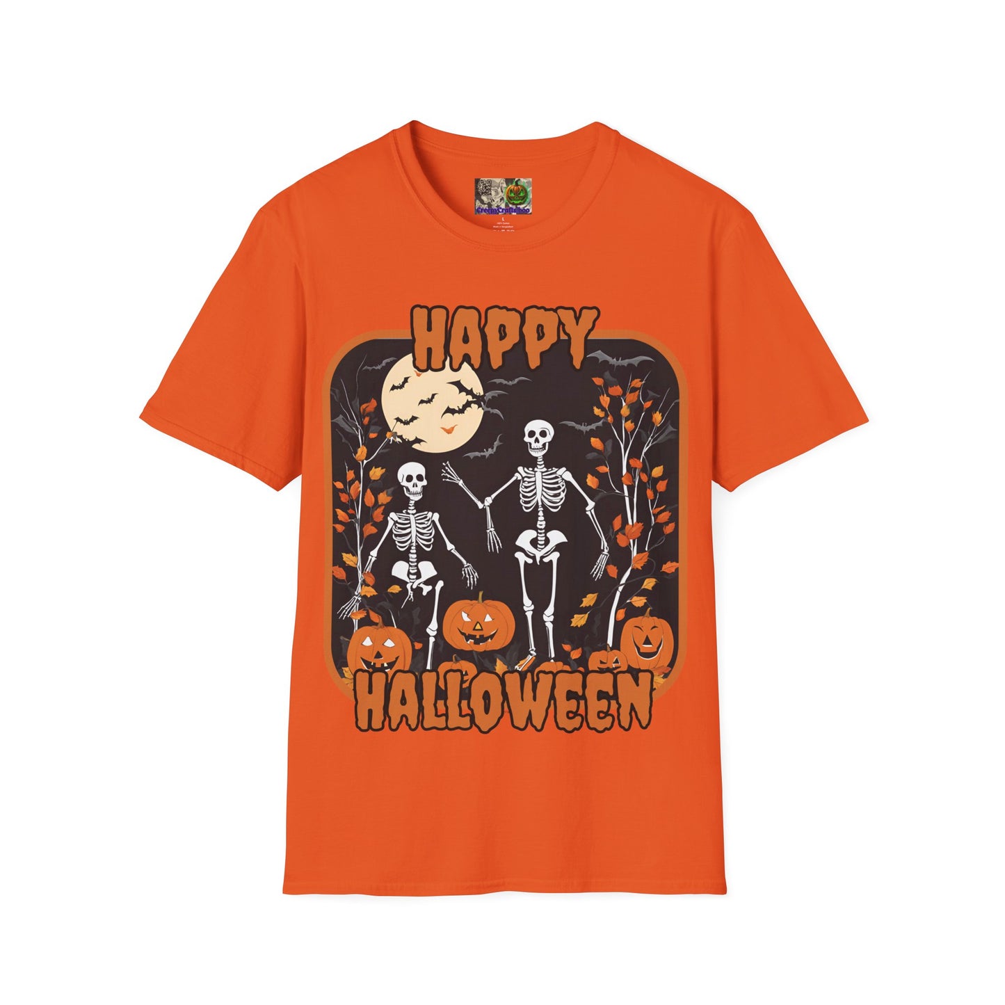 Spooktacular Skeletons of Halloween Light colors Unisex T-shirt by CreepyCrafts.boo