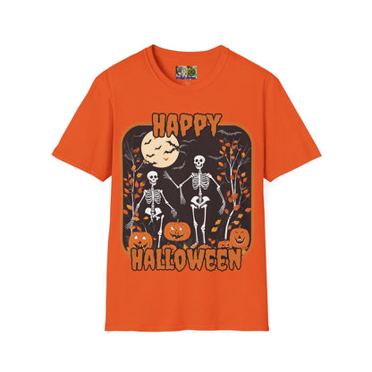 Spooktacular Skeletons of Halloween Light colors Unisex T-shirt by CreepyCrafts.boo