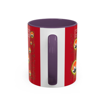 Monero (XMR) don't assume your freedoms are assured Red Accent Mug by cypherpunkgear.com
