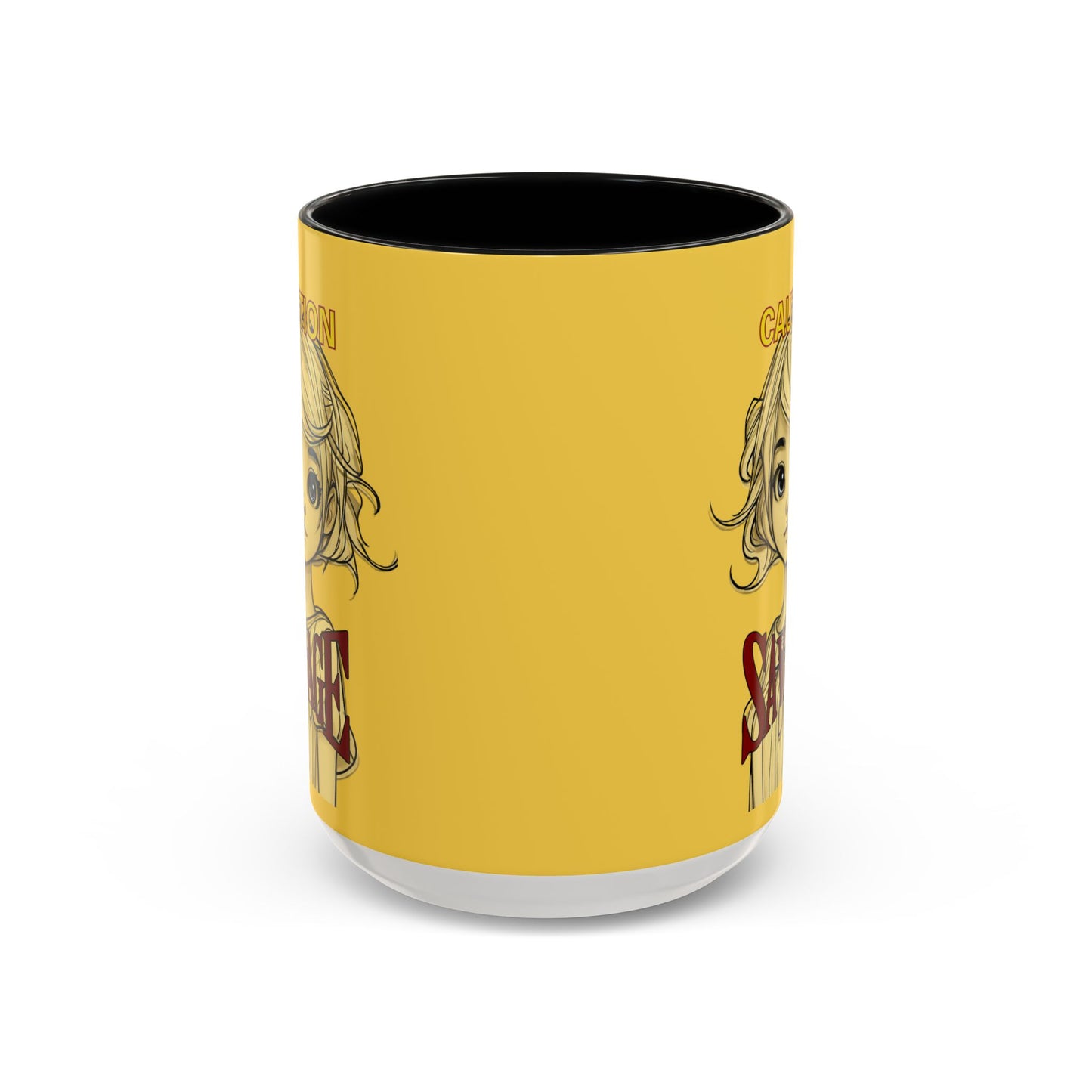 Caution, Savage Yellow Accent Mug by cypherpunkgear.com