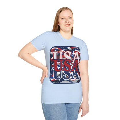 RED White and Blue USA Patriot Light colors Unisex T-Shirt by cypherpunkgear.com