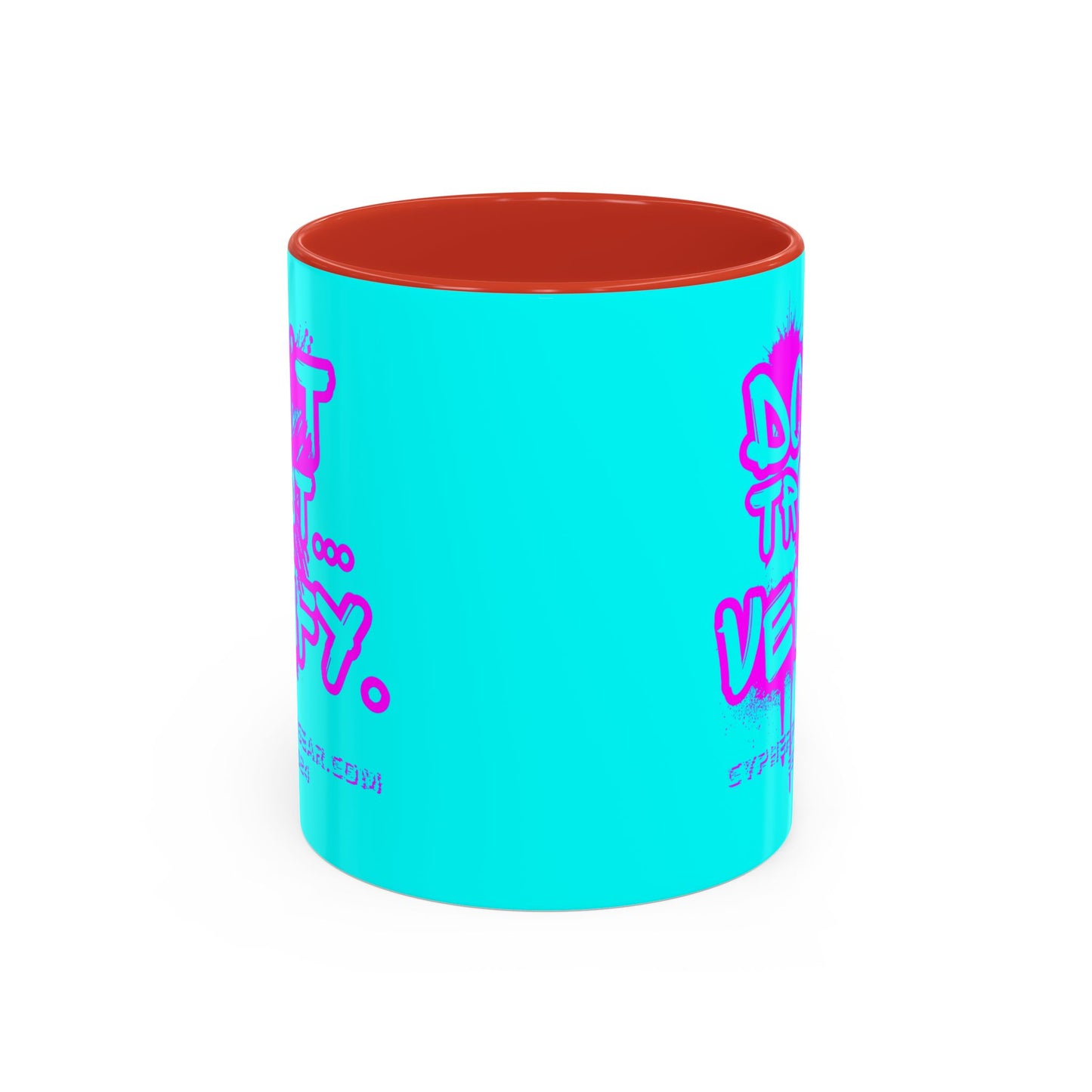 Don't Trust...Verify. Cyan Accent Mug by cypherpunkgear.com