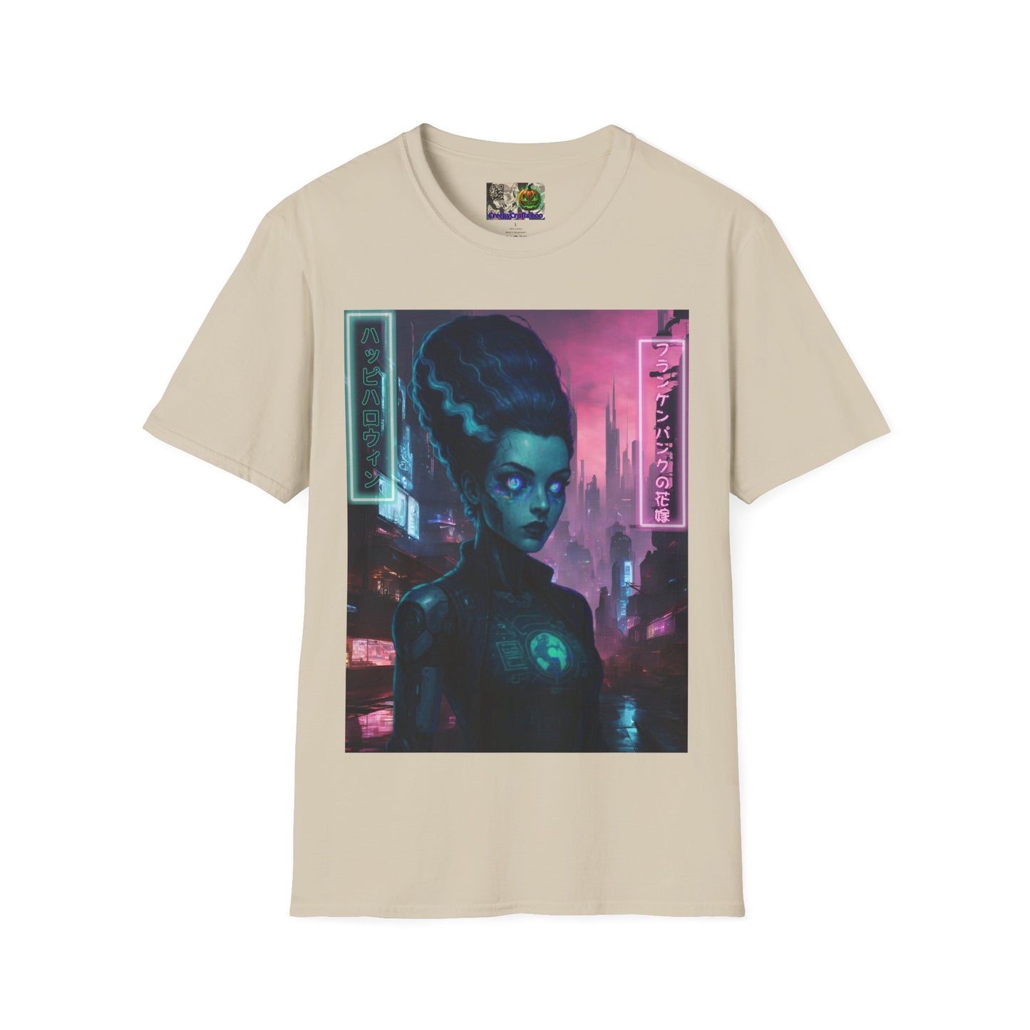 Neon Bride of Frankenstein Light colors Unisex T-Shirt by CreepyCrafts.boo