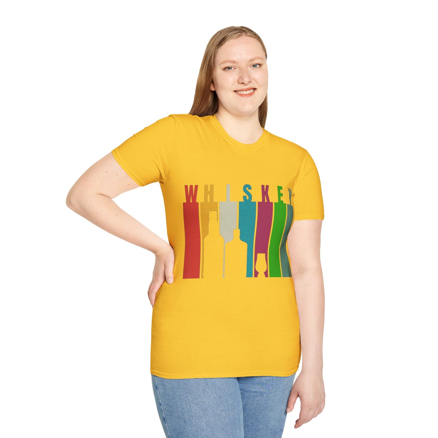 Whiskey spelled with an 'e' Light colors Unisex T-Shirt by cypherpunkgear.com