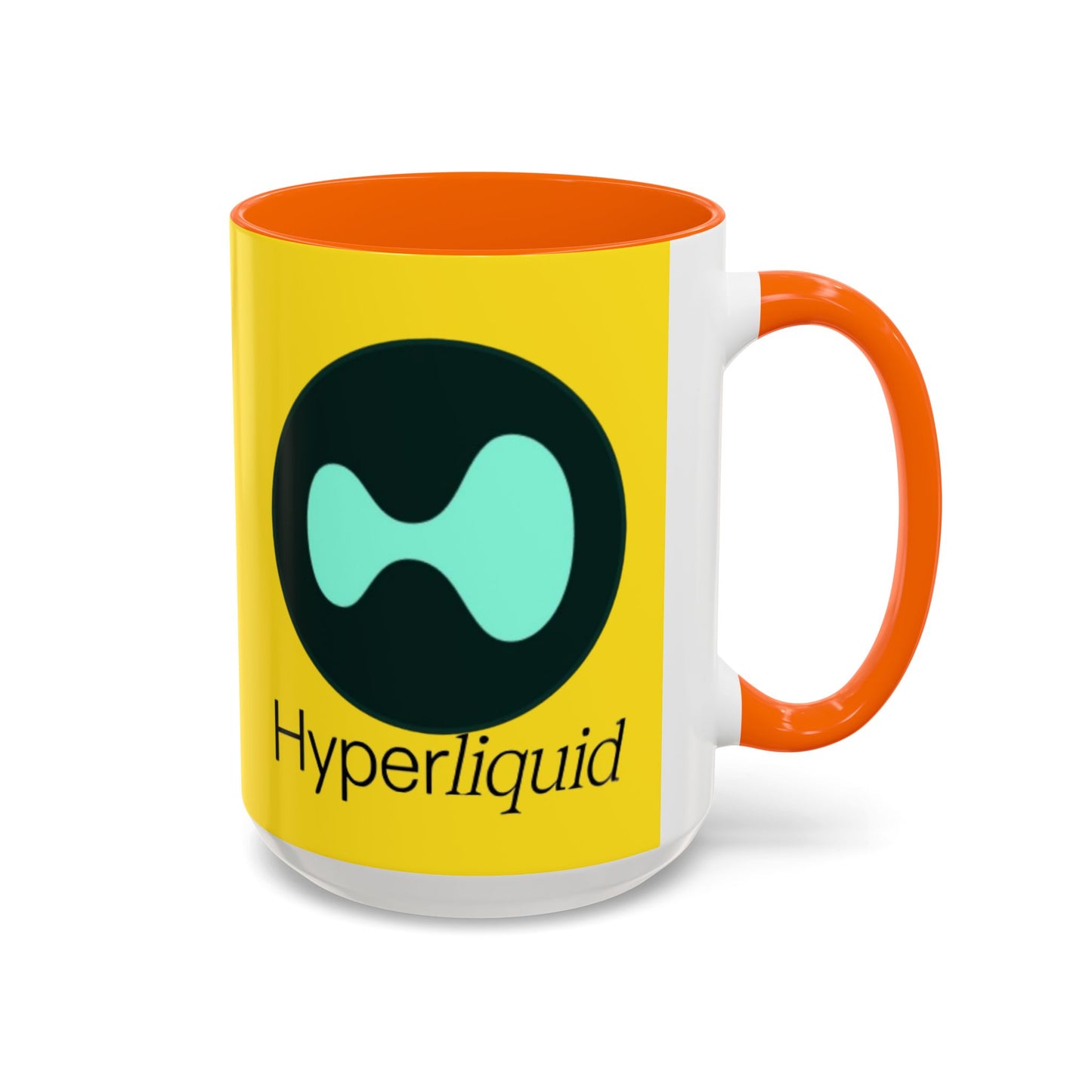 Hyperliquid Black font Yellow Accent Mug by cypherpunkgear.com
