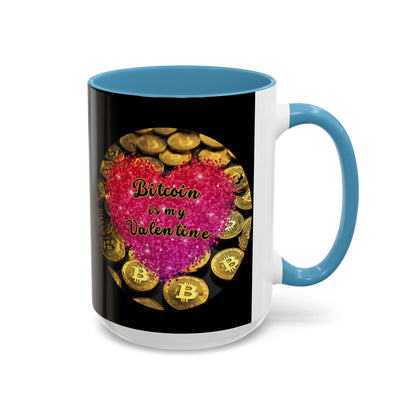 Bitcoin is My Valentine Black Accent Mug by cypherpunkgear.com