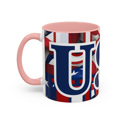 USA! USA! USA BLfont Patriot Accent Mug by cypherpunkgear