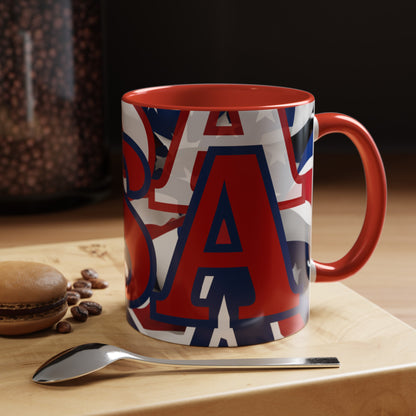 USA! USA! USA RDfont Patriot Accent Mug by cypherpunkgear