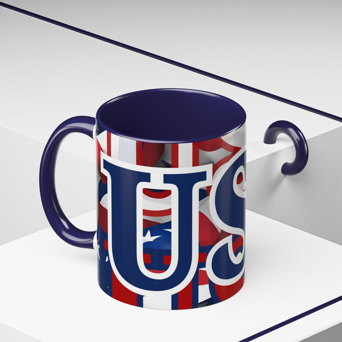 USA! USA! USA BLfont Patriot Accent Mug by cypherpunkgear