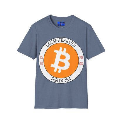 Bitcoin Decentralized Freedom DKcolors Unisex T-Shirt by cypherpunkgear