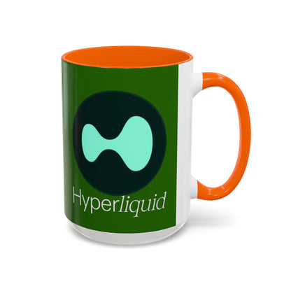 Hyperliquid White font Green Accent Mug by cypherpunkgear.com