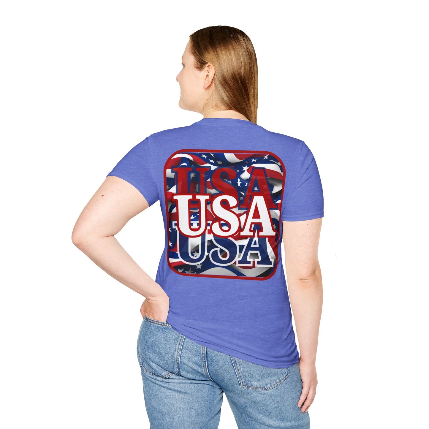 2-sided Red WHITE and Blue USA Patriot LTcolors Unisex T-Shirt by cypherpunkgear