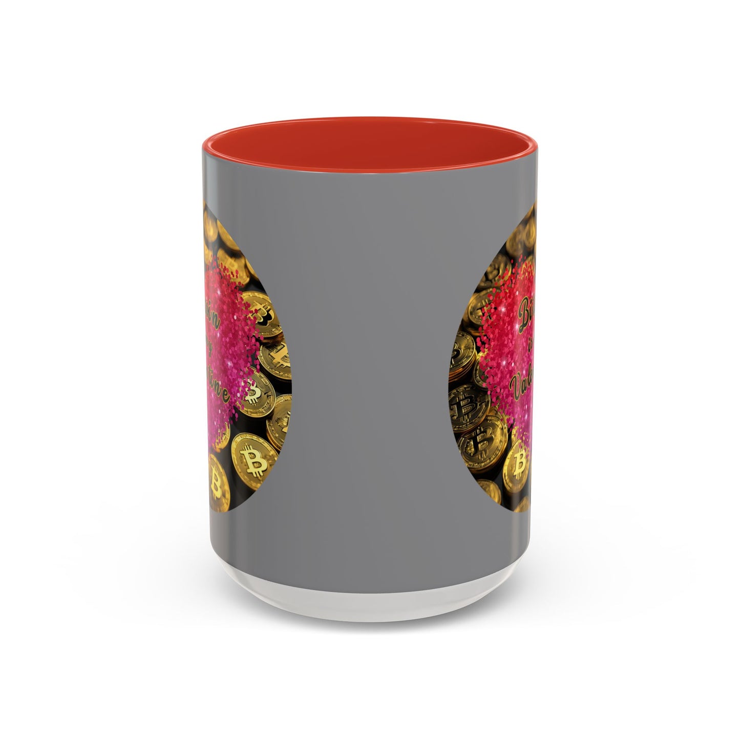 Bitcoin is My Valentine Grey Accent Mug by cypherpunkgear.com