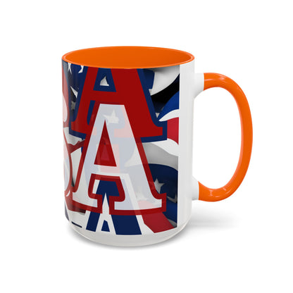 ¡EE.UU! ¡EE.UU! ¡EE.UU! ¡Patriota por cypherpunkgear! Taza de café decorativa (11, 15 oz)