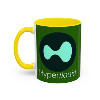Hyperliquid White font Green Accent Mug by cypherpunkgear.com