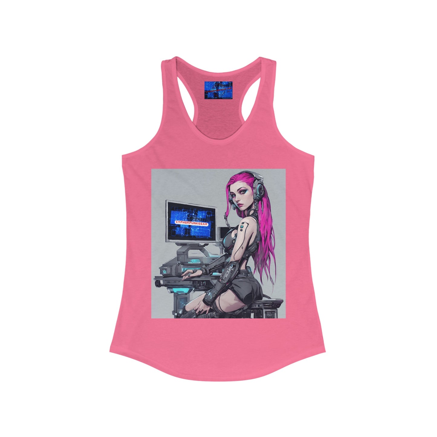 Netrunner Cyberpunk Women's Racerback Tank Top by cypherpunkgear